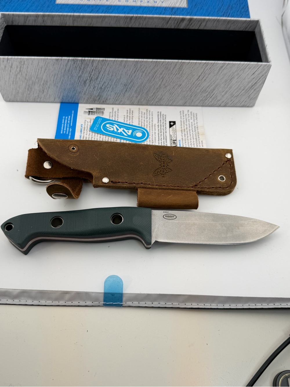 Benchmade 162 Bushcrafter Fixed Blade Knife w/ Original Leather Sheath – USA - Picture 6 of 10